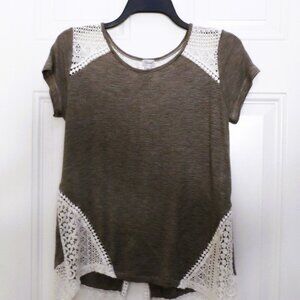 Kismel - T-shirt with Crocheted details, 96%- rayon, size M-$15